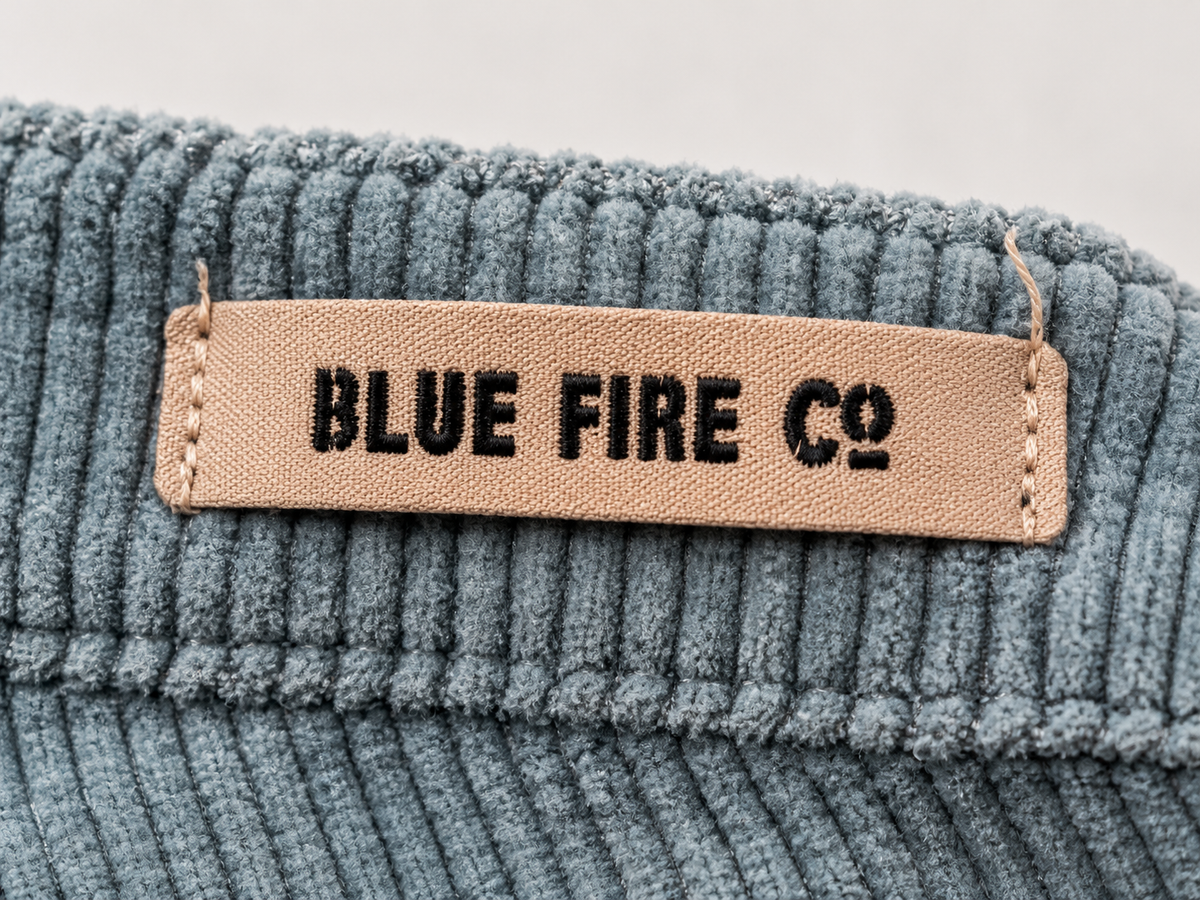 Hellblaue Cordhose mit weitem Bein – Größe 38