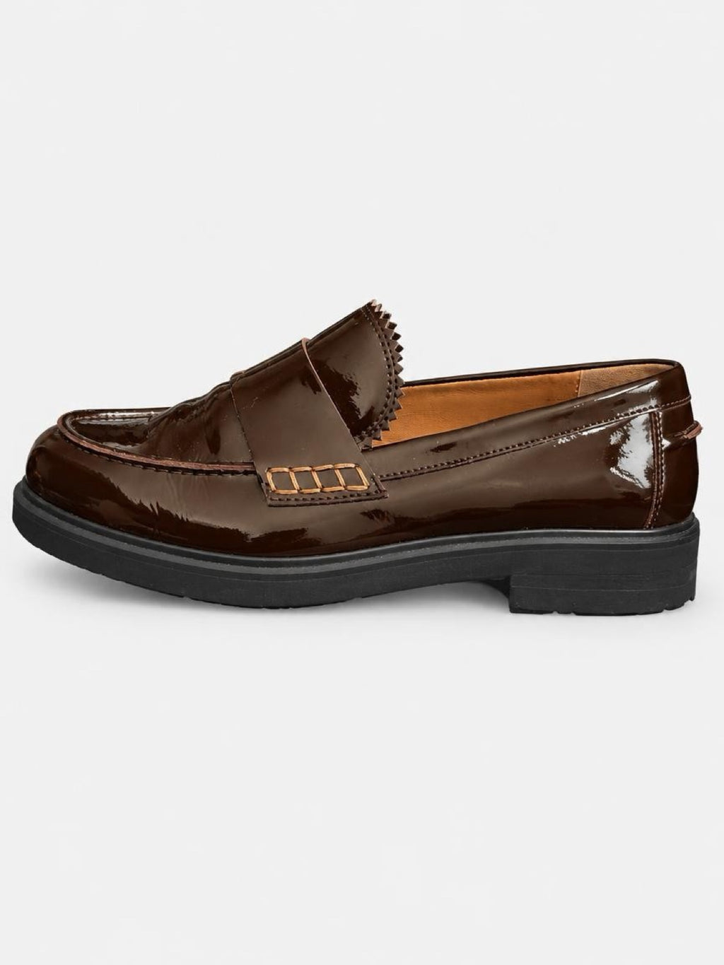 Kensington – Elegante Lackleder-Loafer in Dunkelbraun – Größe 37