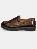 Kensington – Elegante Lackleder-Loafer in Dunkelbraun – Größe 37