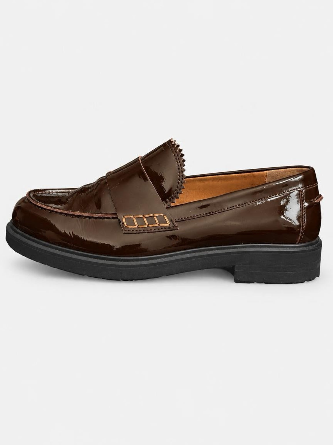 Kensington – Elegante Lackleder-Loafer in Dunkelbraun – Größe 37