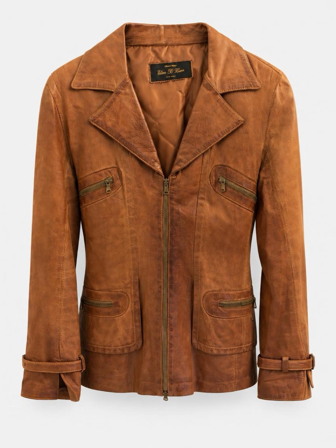 Eleon D’Eleon – Lederjacke in Cognacbraun