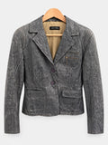 Julia & Roma – Lederjacke in Blaugrau – Größe 38