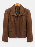 David Moore – Lederjacke in Braun, Größe 42
