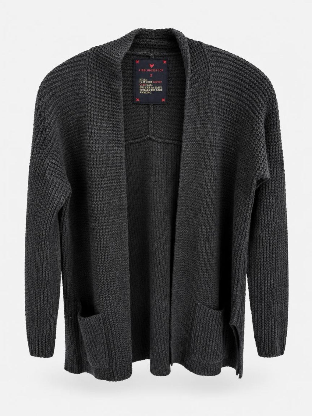Lieblingsstück – Grobstrick-Cardigan in Anthrazit, Gr. 36