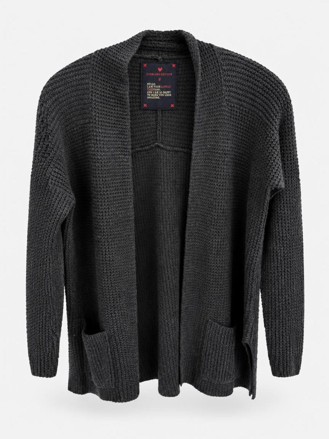Lieblingsstück – Grobstrick-Cardigan in Anthrazit, Gr. 36