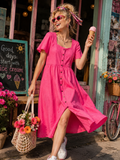 Lands' End Leinenkleid – Größe M