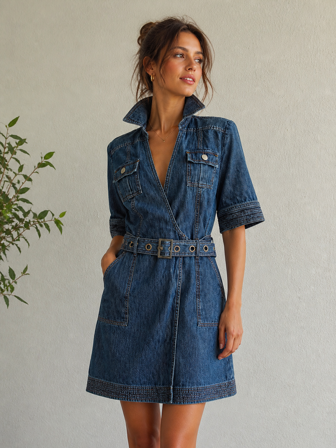 Diane von Furstenberg Wickelkleid – Größe 38 – Denim