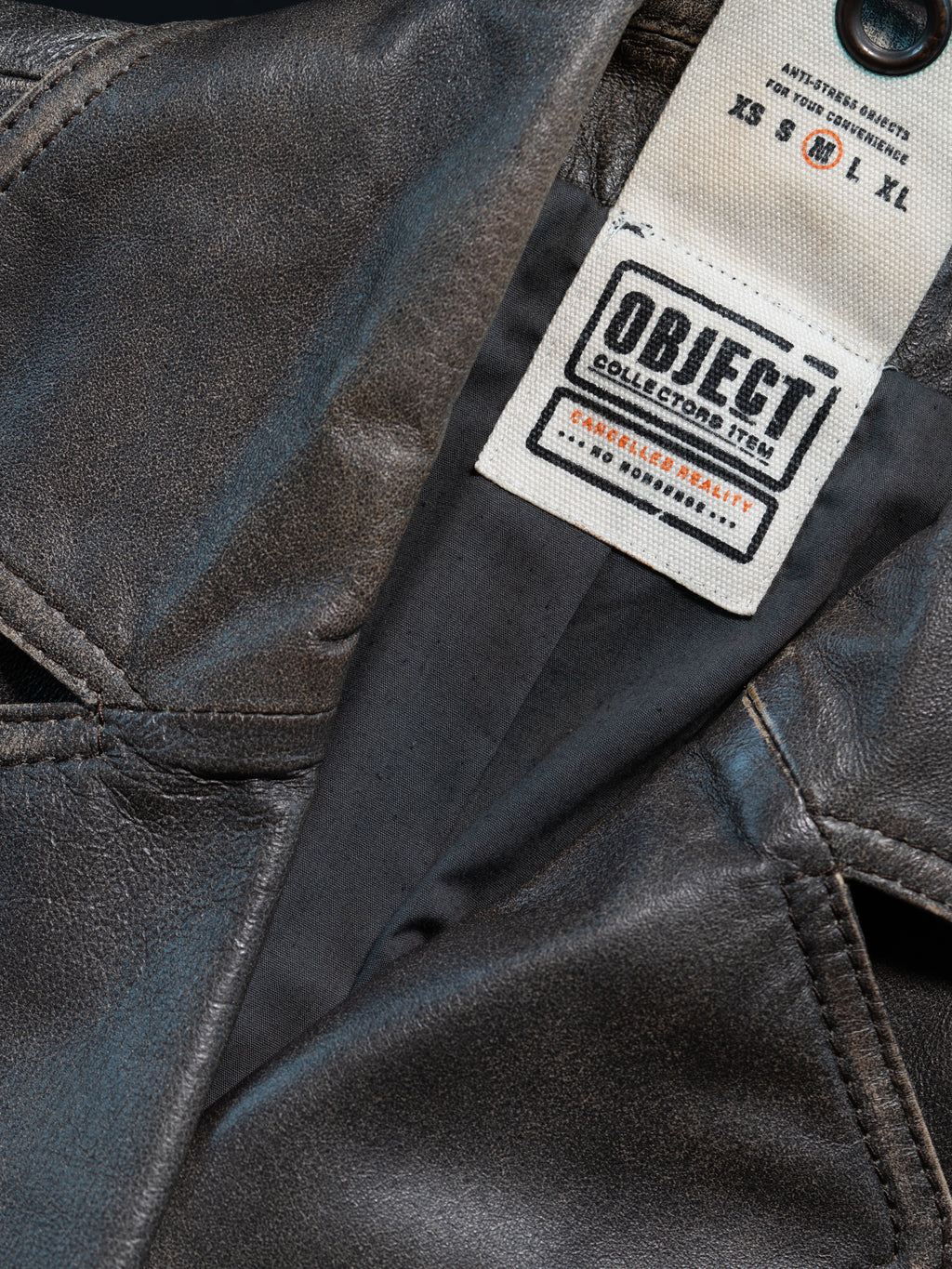OBJECT Lederjacke in Dunkelbraun – schön auf Taille