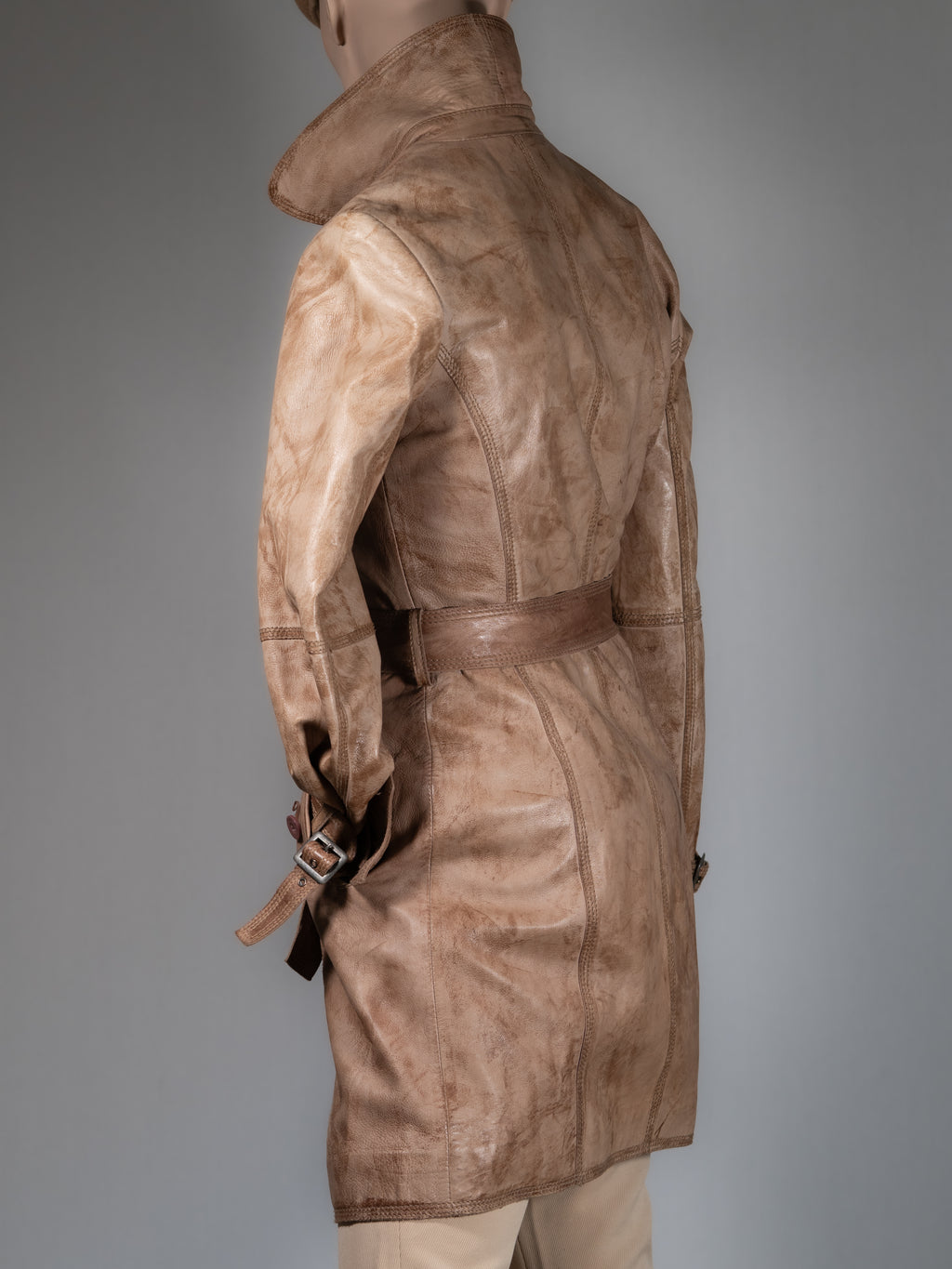 PAISLEY PARK Ledermantel in Braun – Trenchcoat-Style