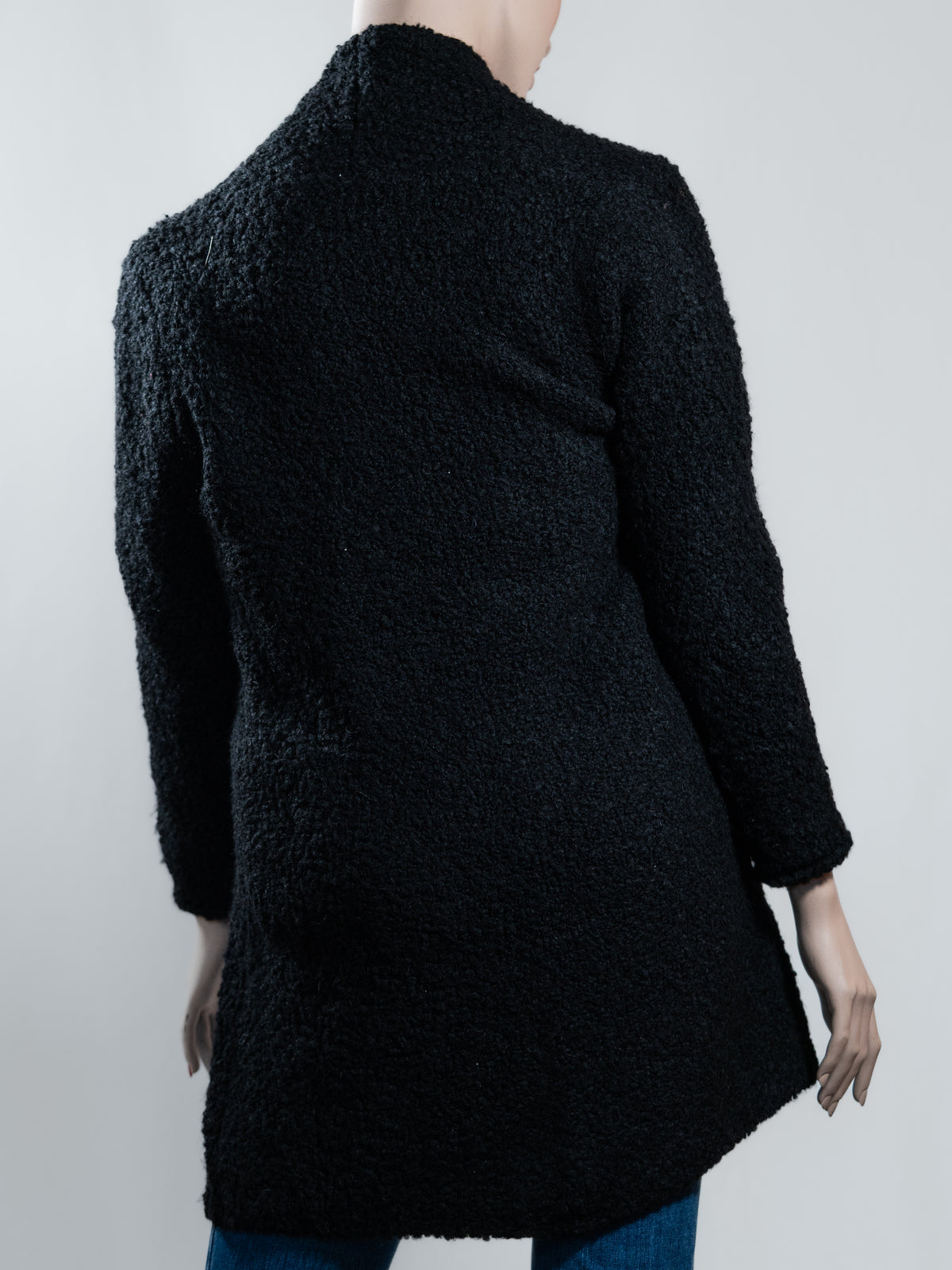 Schwarze Strickjacke mit Bouclé-Struktur – One Size