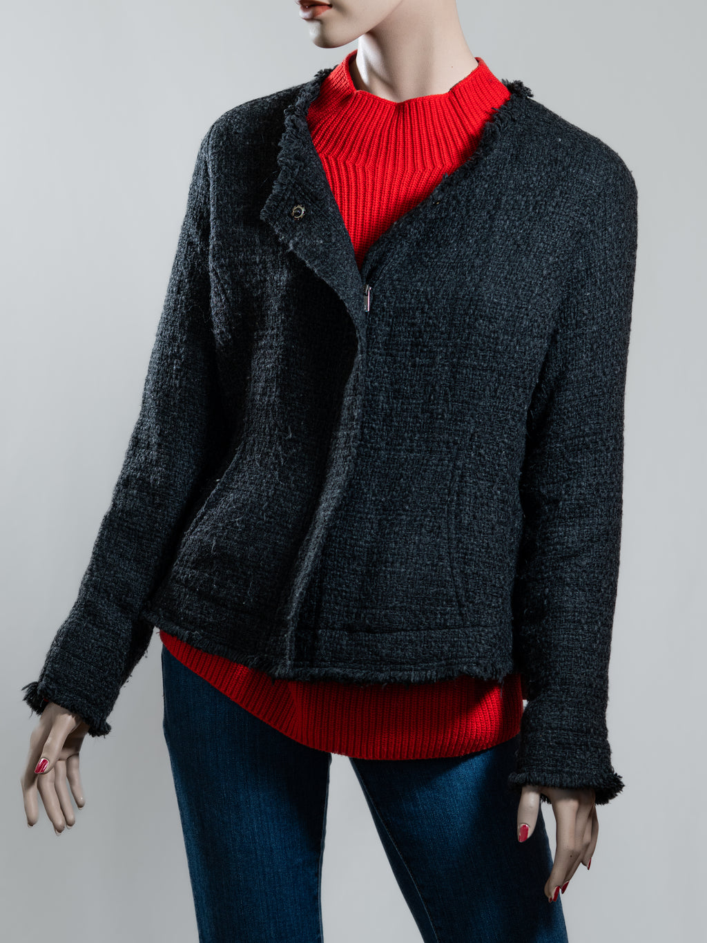 Riani Jacke mit strukturierter Oberfläche – Anthrazit – Größe 40
