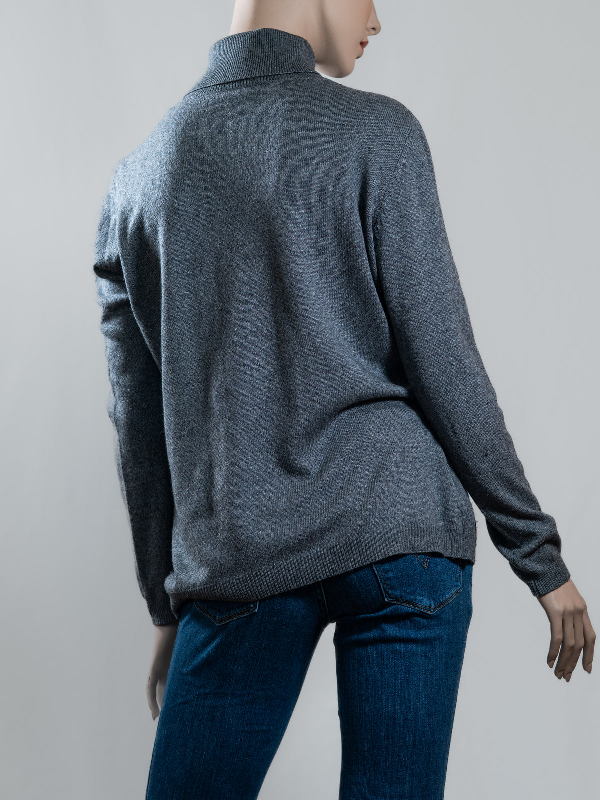 Rollkragenpullover aus Kaschmir & Seide – Grau