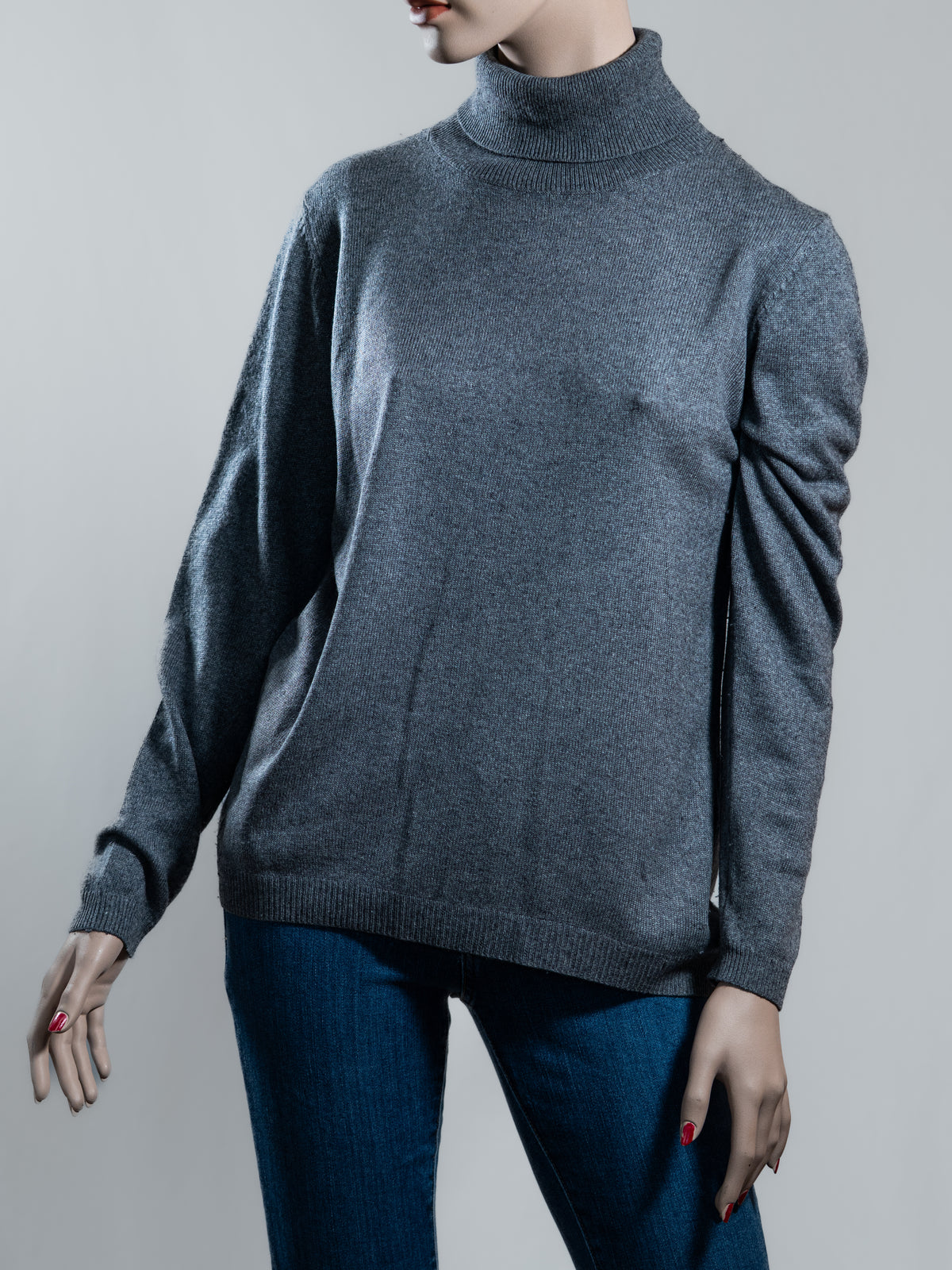 Rollkragenpullover aus Kaschmir & Seide – Grau