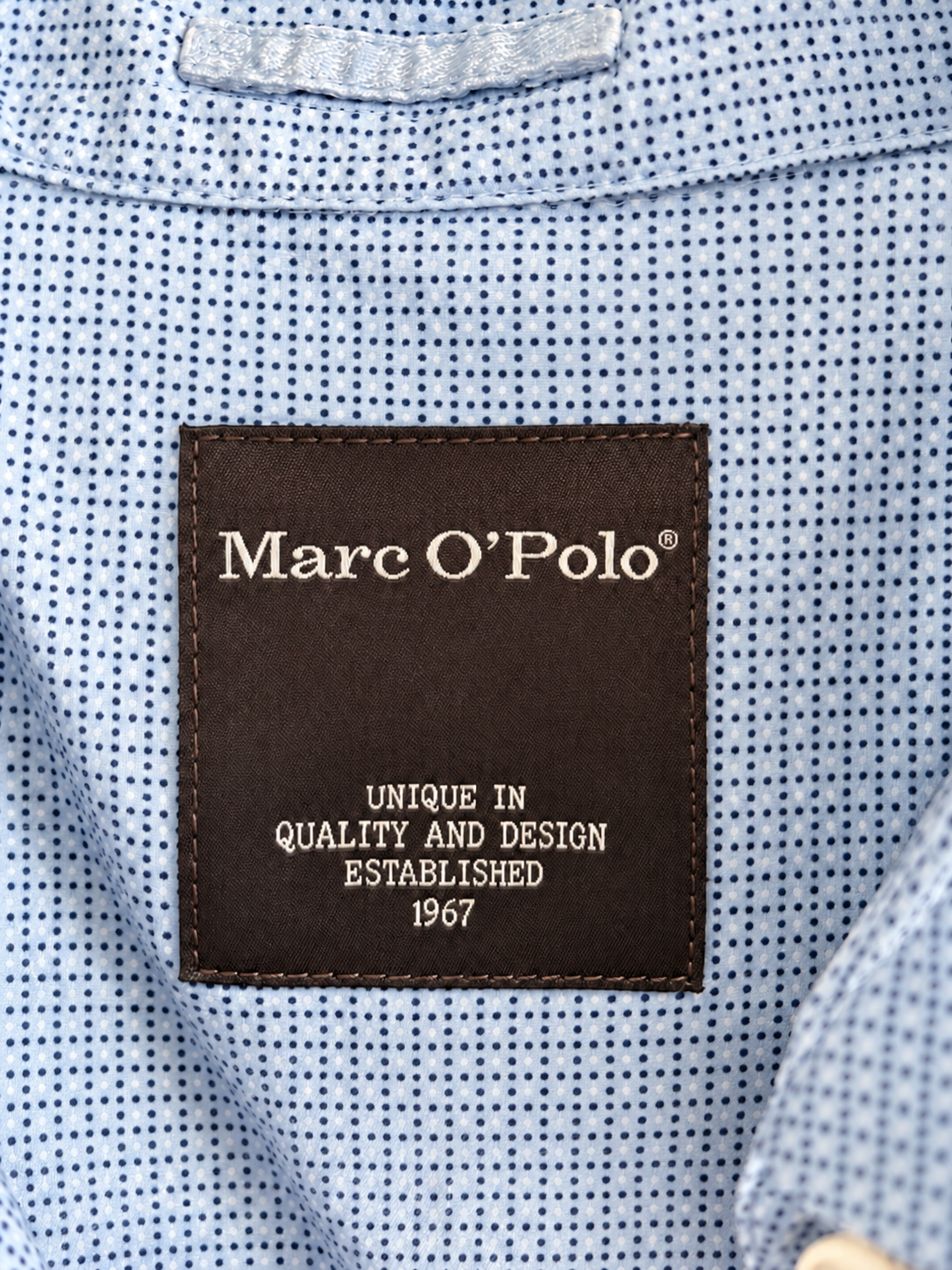 Marc O’Polo Bluse – Hellblau mit feinem Muster – Größe 38