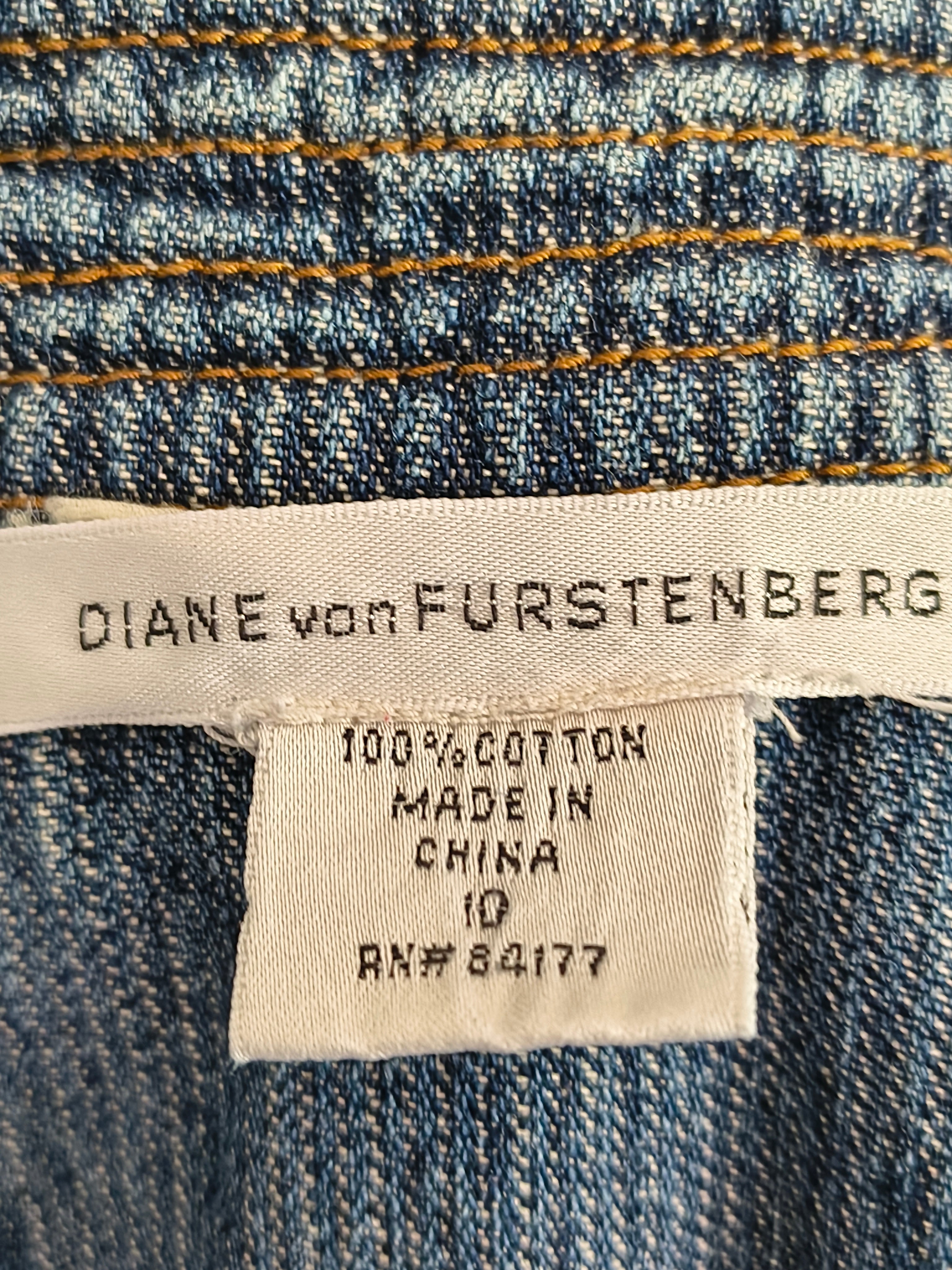 Diane von Furstenberg Wickelkleid – Größe 38 – Denim