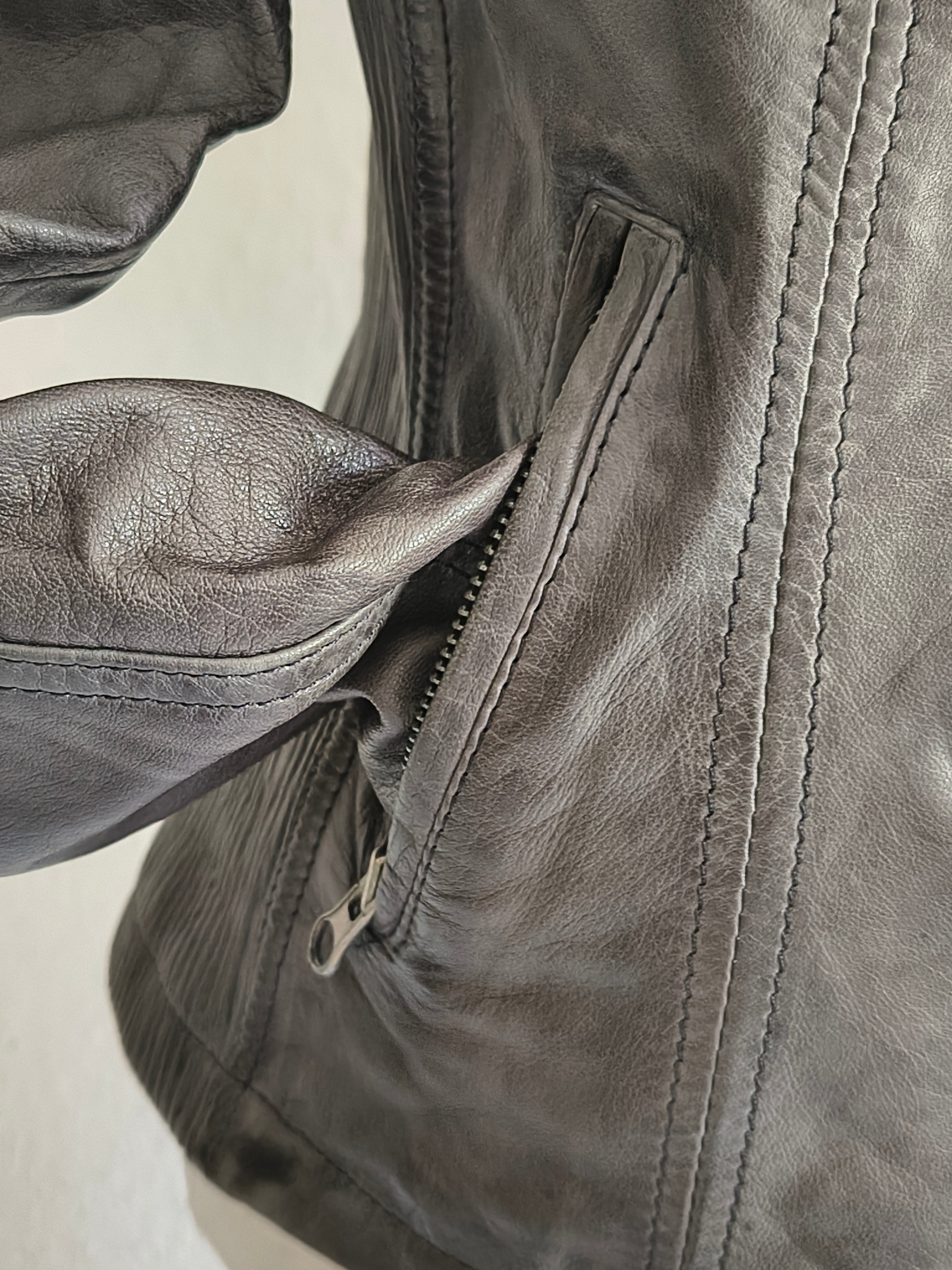 Gipsy Lederjacke – Größe M – Dunkelgrau
