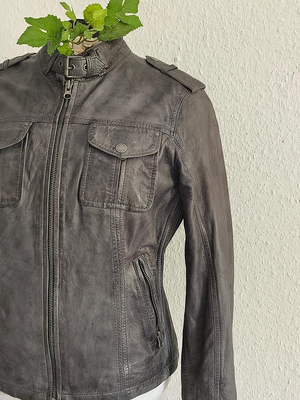 Gipsy Lederjacke – Größe M – Dunkelgrau