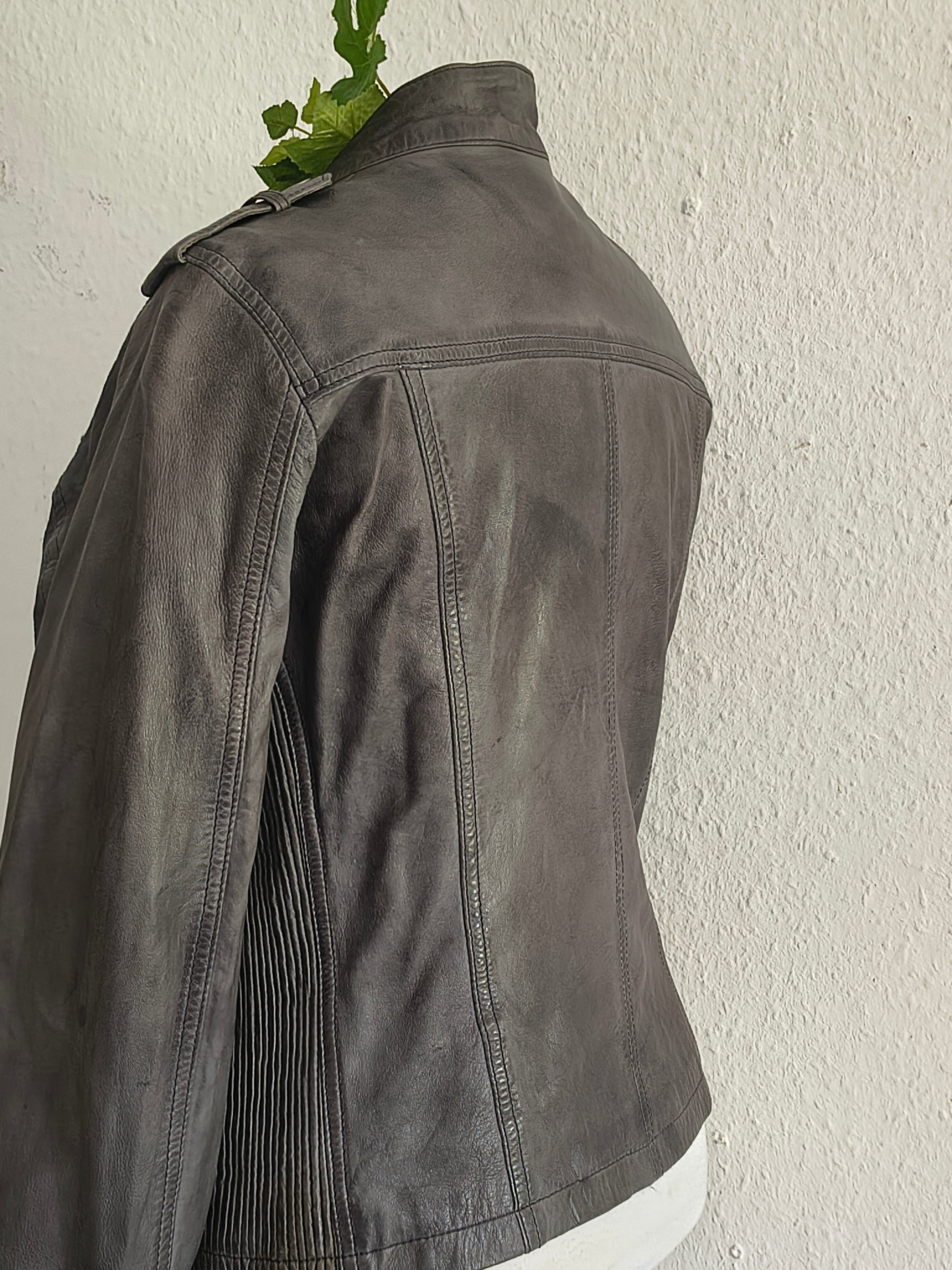 Gipsy Lederjacke – Größe M – Dunkelgrau