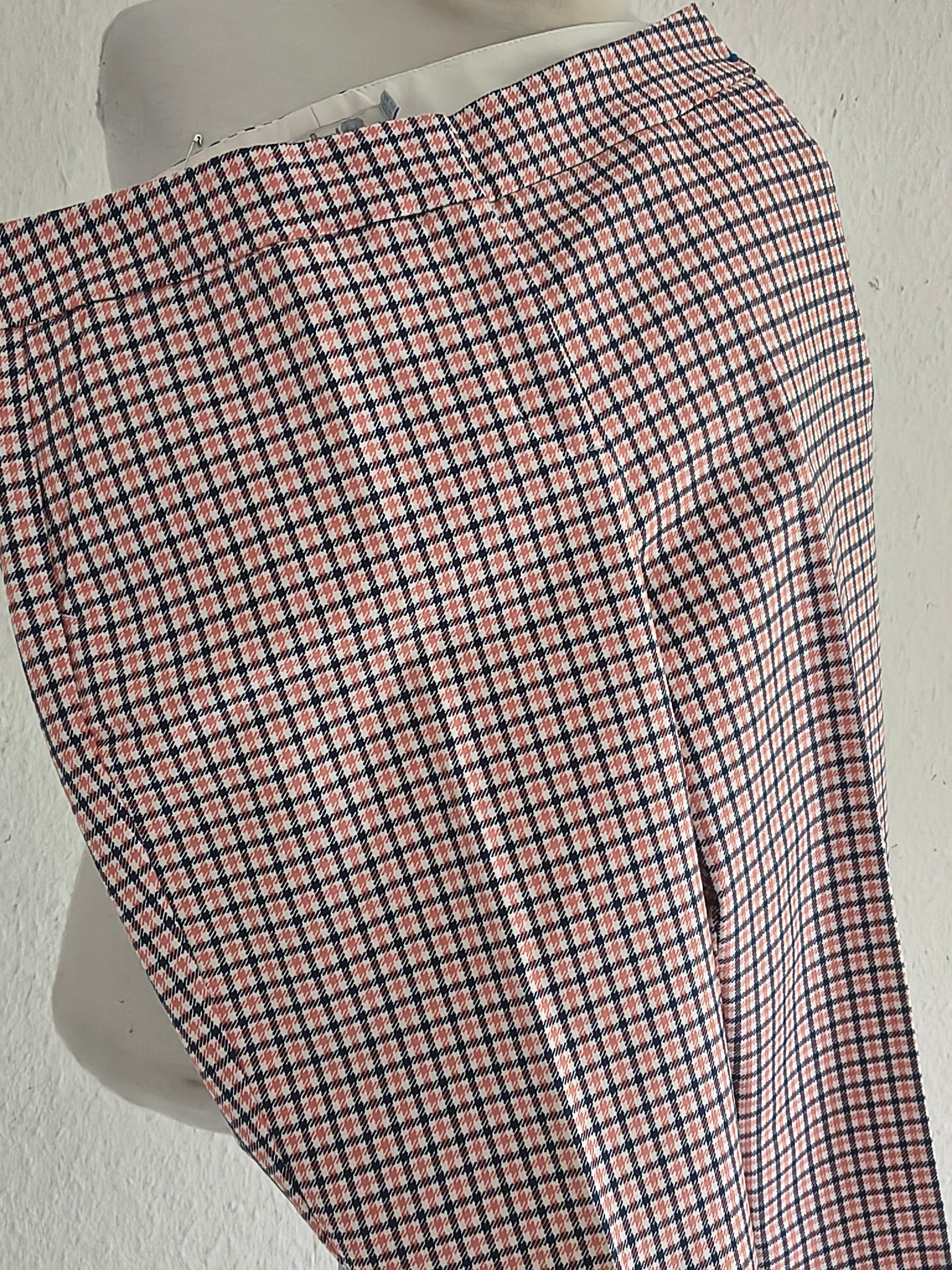 Boden Hose – Größe 38 (L) – Rosa/Blau Hahnentritt