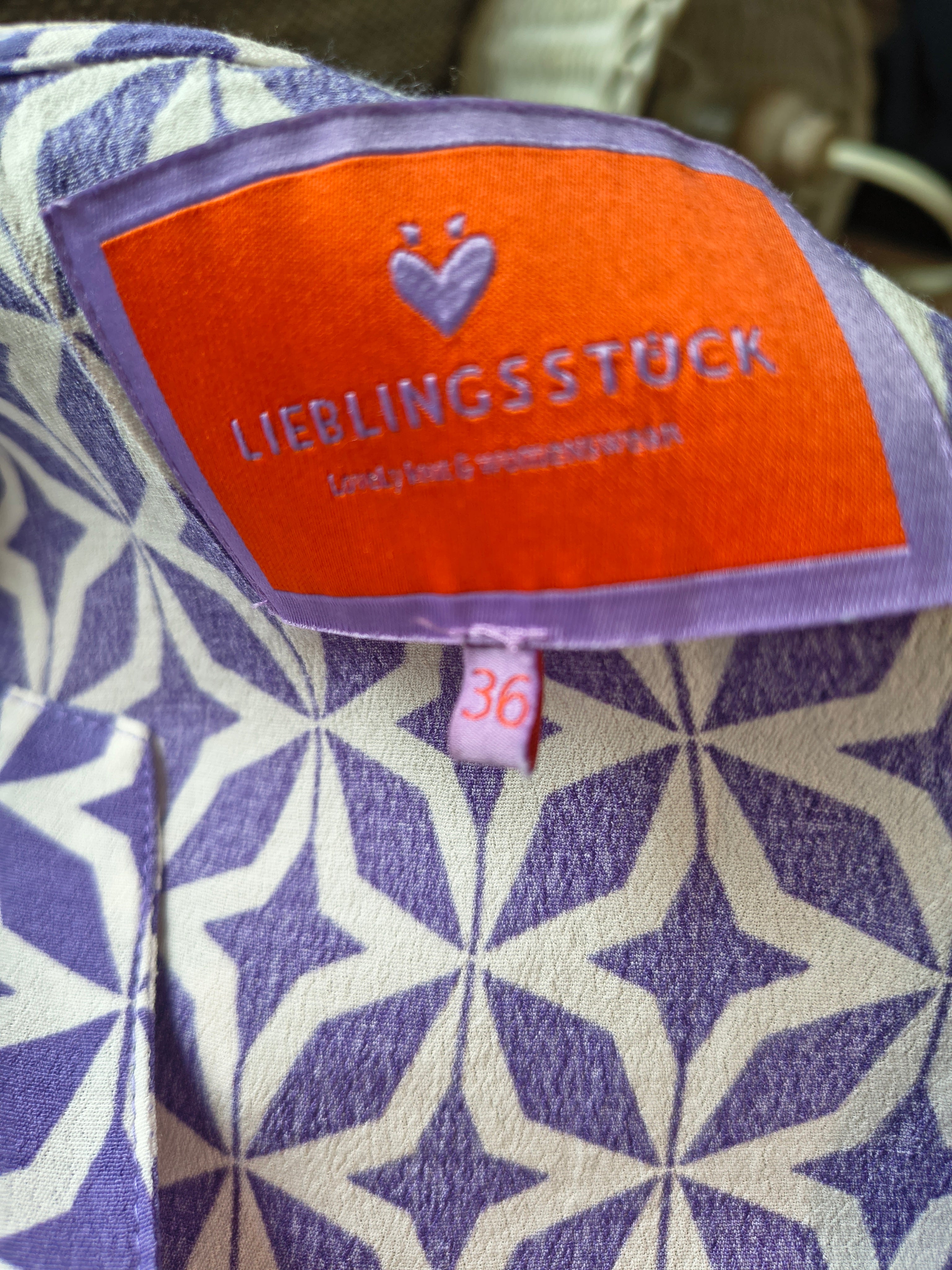 Lieblingsstück Schlupfbluse in Lila-Weiß – Größe 36