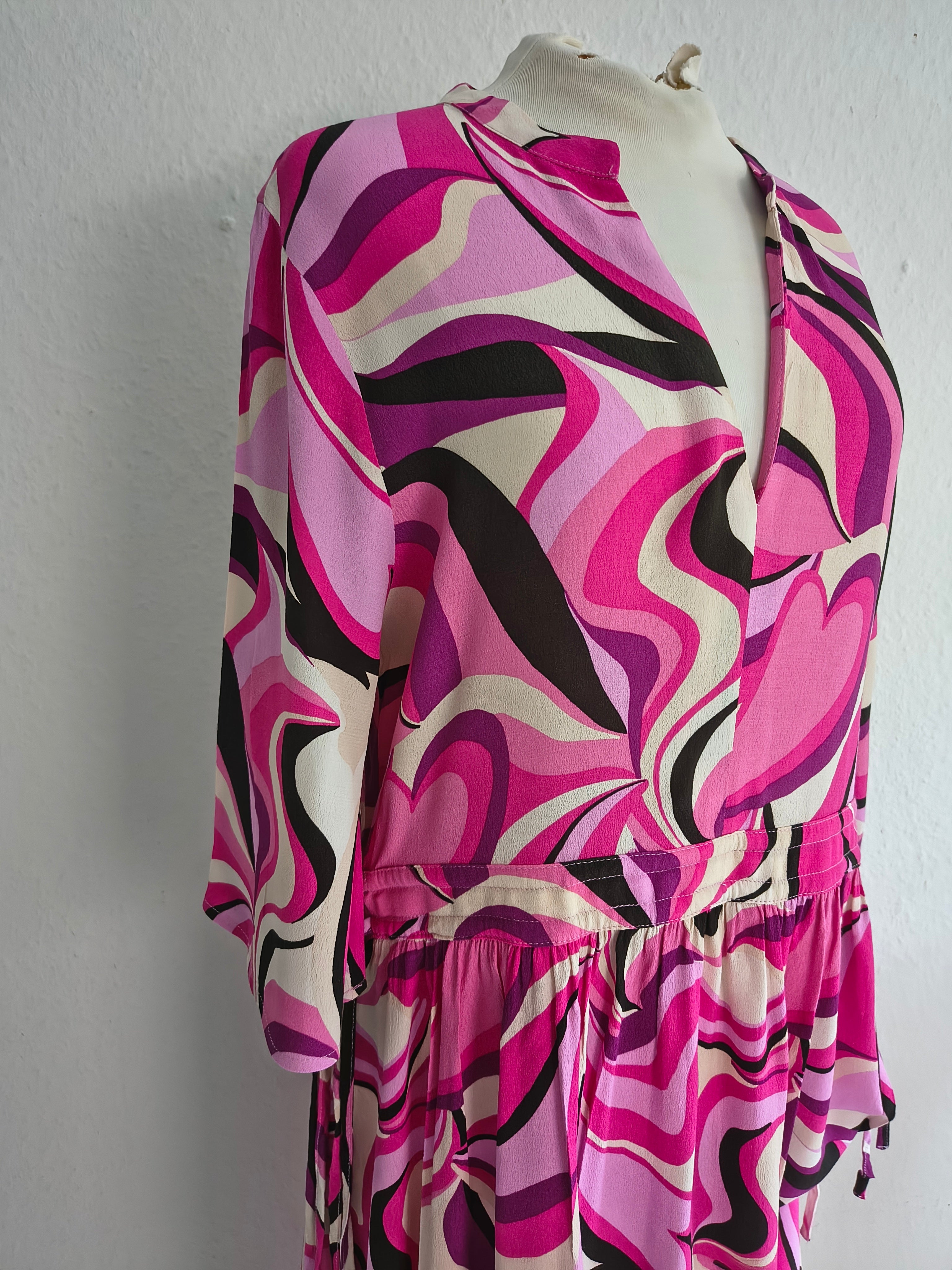 Lieblingsstück Kleid in Lila, Pink & Beige – Größe 40