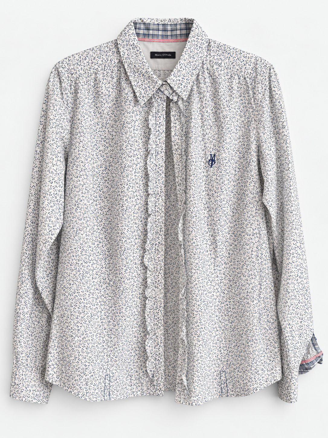 Marc O’Polo Bluse mit Muster und Rüschen – Gr. 38